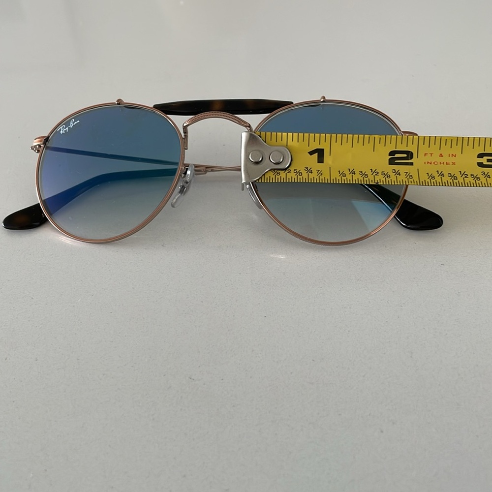 Ray-Ban Rose Gold Tone Sunglasses w/ Blue Ombre Lens & Tortoise Accents - Picture 14 of 16